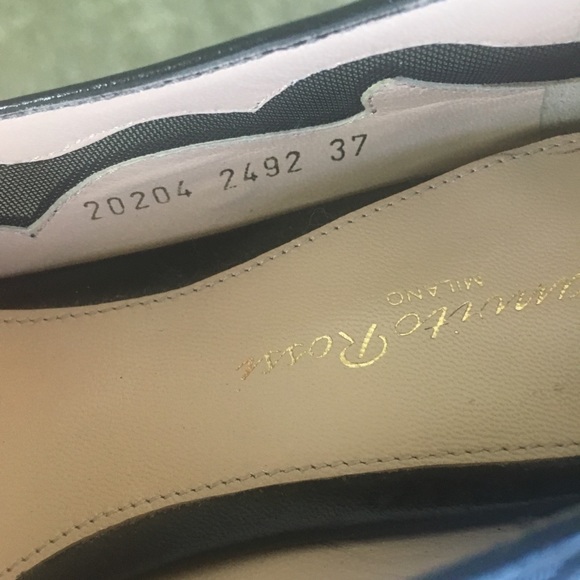 GIANVITO ROSSI MESH INSERT Point toe LEATHER FLATS - Picture 5 of 6